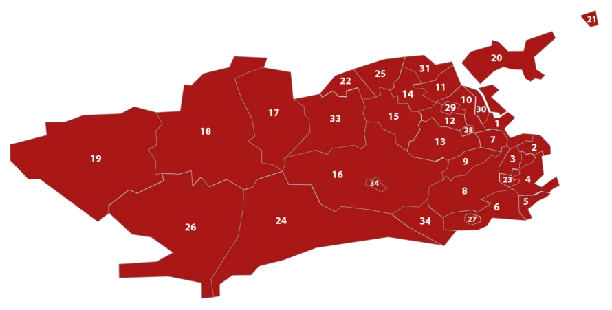 CAL-Rio2 Mapa do Rio de janeiro com áreas visitadas